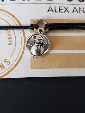 Alex and Ani Kindred Cord Snowman Silver Bracelet 547